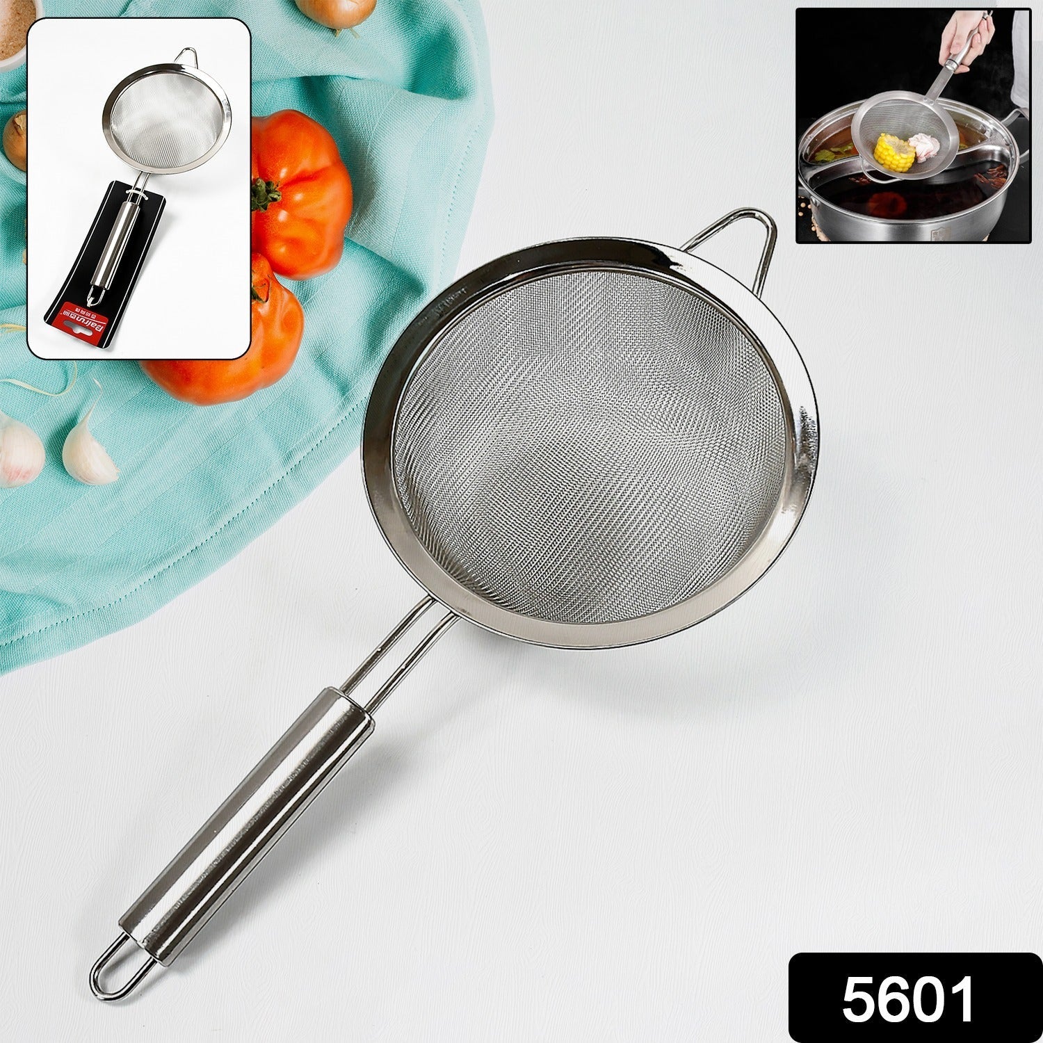 5601 Mesh Sieve Quality Stainless Steel Fine Mesh Strainer with Sturdy Handle and Hook, Ideal for Tea Coffee, Rice, Powder, Fruit Etc Kitchen Food Kitchen Utensil 5601 Mesh Sieve Quality Stainless Steel Fine Mesh Strainer with Sturdy Handle and Hook, Ideal for Tea Coffee, Rice, Powder, Fruit Etc Kitchen Food Kitchen Utensil